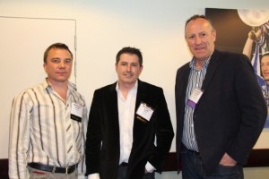 (l-to-r) Mark Grinyer, Sony Professional Europe; John Dollin, BSkyB; and Duncan Humphreys, CAN Communicate