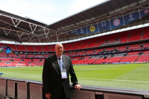 Roger Pearce, ITV, technical director, sports, inside Wembley Stadium ahead of the Champions League Final on Saturday.