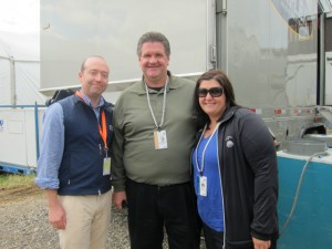 (l-to-r) Henry Smokler, USGA, managing director, broadcast and digital media alongside Bob Carzoli of Program Productions, and Meg Kelly, World Feed program manager.