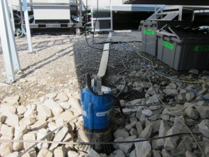 One of the sump pumps that played a heroic role in draining a US Open TV compound that was under water during storms last week.