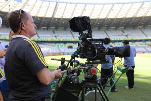One of the 4K cameras used during the 4K productions of three Confederations Cup matches.