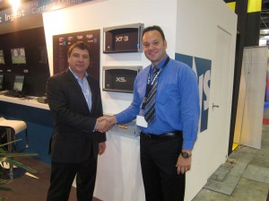 Gearhouse Broadcast owner John Newton (left) with executive vice president, EVS Sports Division Luc Doneaux