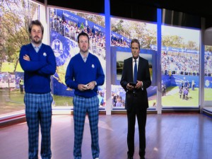 Sky Sports presenters can stand next to virtual players when discussing Ryder Cup matches.