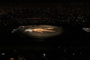 A scene from the spectacular opening ceremony at Baku 2015