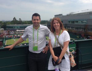 Aerial Camera Systems' Matt Coyde and Antonia Wood at Wimbledon 2015