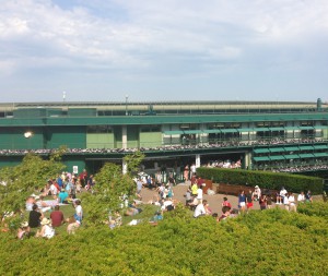 Surveying the Wimbledon championship grounds on 1 July 2015.