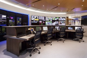 London PacTV:  The monitoring wall has been specially designed to PacTV’s specification and consists of Samsung displays