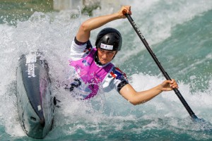 Mallory Franklin during the Slalom World Cup 2014 - Lee Valley (Photo courtesy of British Canoeing)