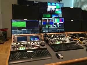 Control room facilities at the Ullevaal Media Center, Oslo