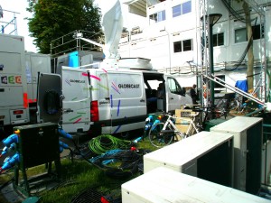 Globecast on site at Roland Garros in 2015.