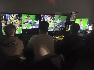 TRT personnel oversee the 4K production of the Fenerbahçe/Ajax match on 22 October.