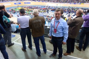 All eyes on Team GB on the track ... except Mike McGaw, NEP Visions Technical Project Manager