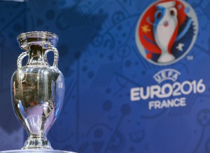 PARIS, FRANCE - MARCH 02: The trophy pictured during a press conference on the occasion of 100 days before UEFA EURO 2016 at Maison de la Radio on March 2, 2016 in Paris, France. (Photo by Frederic Stevens/Getty Images)