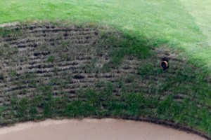 One of five bunker cameras on the eighth hole at Royal Troon.