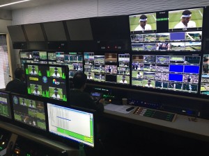 Inside the new NEP Pacific truck, stationed at the All England Club on 1 July 2016. (Photo: David Davies)