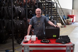 Mike Hayes, director of Manchester-based broadcast rental company FAC365, with DPA technology