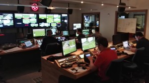 Two control rooms in Brussels are used to handle remote football match production