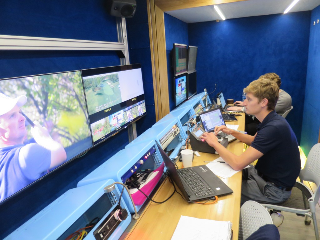 Telegenic's T5 unit is used at the Ryder Cup for commentary, as a green room, and for Hego control of the studio touchscreen monitor.