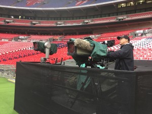 A SMARThead remote camera in use during the NFL match at Wembley 