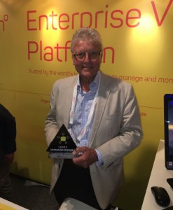 Imagen's Tony Blake picks up the IABM Content and Communication Infrastructure Award at IBC 2016