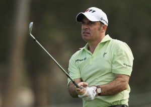 DUBAI, UNITED ARAB EMIRATES - FEBRUARY 10:  Paul McGinley of Ireland in action during the first round of the 2011 Omega Dubai Desert Classic held on the Majilis Course at the Emirates Golf Club on February 10, 2011 in Dubai, United Arab Emirates.  (Photo by Ian Walton/Getty Images)