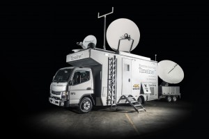 Timeline’s new RF1 uplinks truck with its remote antenna trailer