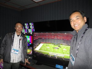 Junji Kojima (left) and Kevin Akiyama of Astro Design at Super Bowl LI
