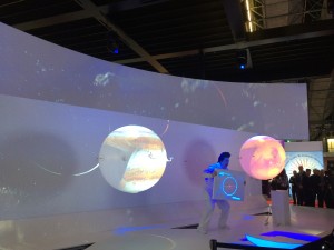 “The Panasonic Magic Show” projected content onto moving helium-filled AirOrbs provided by Airstage.