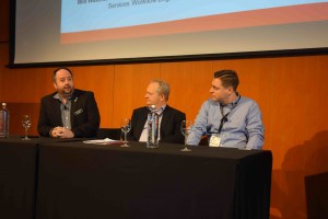 (L to R) NewTek's Will Waters, SAM's Tim Felstead and Avid's Ben Davison discuss the new era of content creation