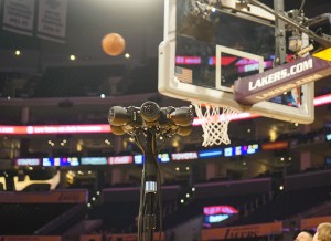 360-degree, 6-camera rig at a Lakers match. Image courtesy of 360 Designs.