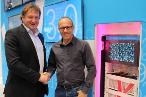 (Left) NEP's Marc Segar shakes on the deal with Philipp Lawo