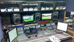 View of the sound production area in Arena's OBY truck
