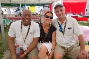 Lunch on Tour: (L/R) NBCSN Director Kelly Atkinson; Woods Communications Director of Production Operations Anne Rapoport; and NBCSN Coordinating Producer David Michaels